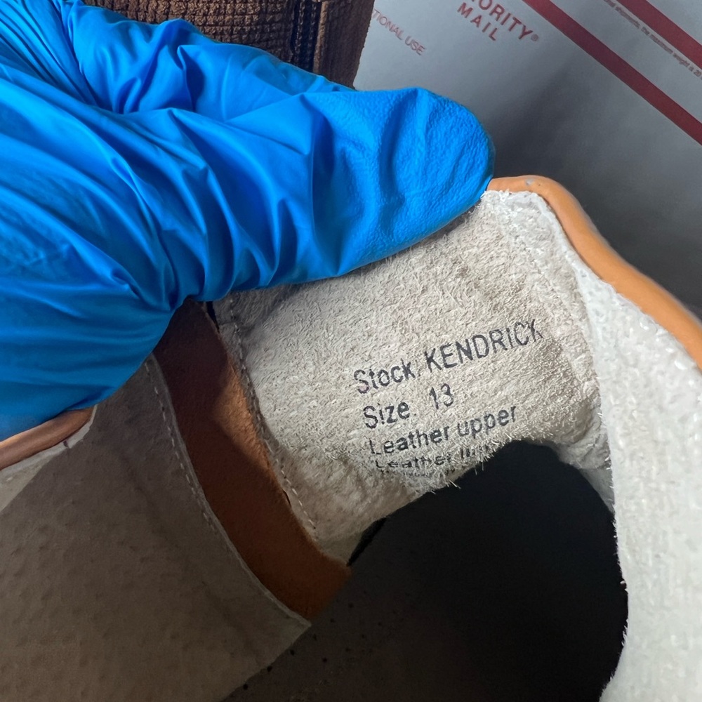 Giovanni Kendrick Leather Ankle Boot Tan Mens 13 Wool Felt Accent - Picture 11 of 11